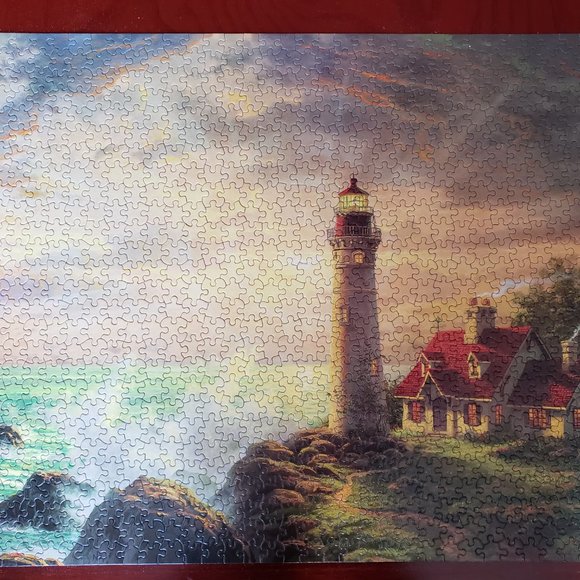 Thomas Kinkade Painter of Light 1000 piece Puzzle: The Guiding Light - Picture 2 of 3